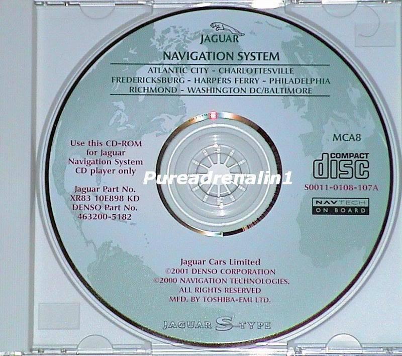 2000 2001 2002 jaguar s-type sedan 4.0l v8 navigation map disc cd 8 mid atlantic