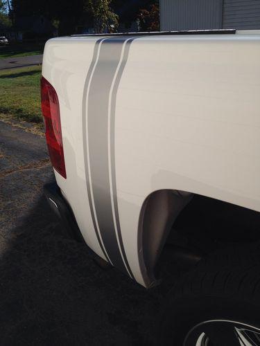 Metallic silver chevy silverado gmc pickup truck bed stripes vinyl decals