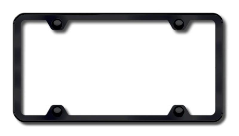 Black 4-hole slimline license plate frame -metal made in usa genuine