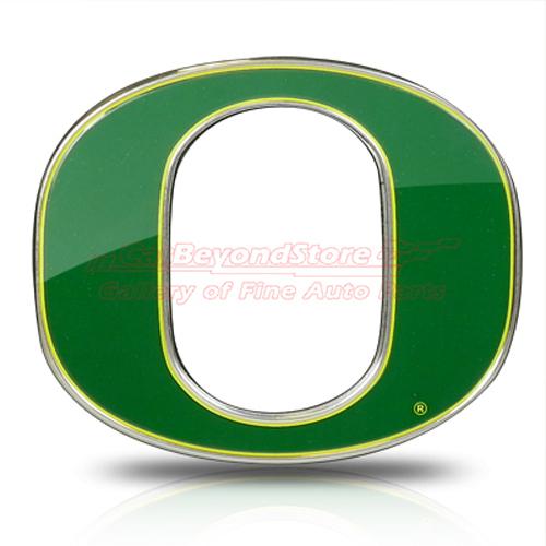 University of oregon aluminum color auto emblem, 3d look, licensed + free gift