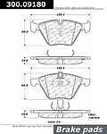 Centric parts 300.09180 front premium semi metallic pads