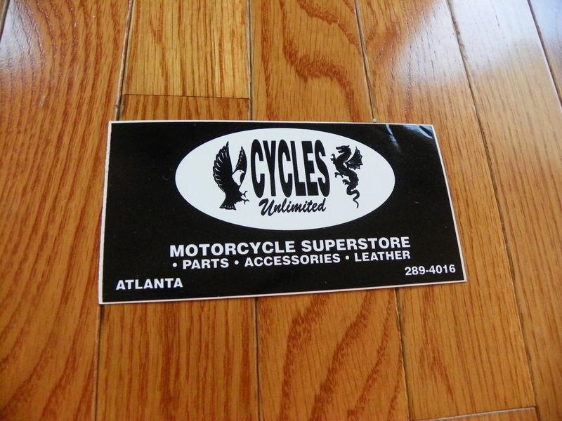 Cycles unlimited motorcycle superstore atlanta vintage sticker 