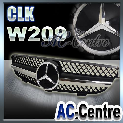 Mercedes benz clk class w209 front grille clk320 clk350 clk500 amg 04-09 black