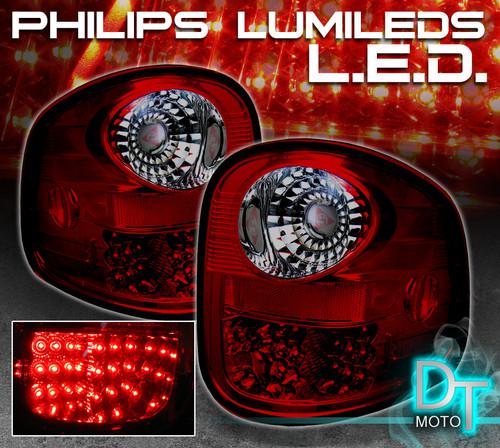 97-03 ford f150 flareside philips-led perform red smoked tail lights left+right
