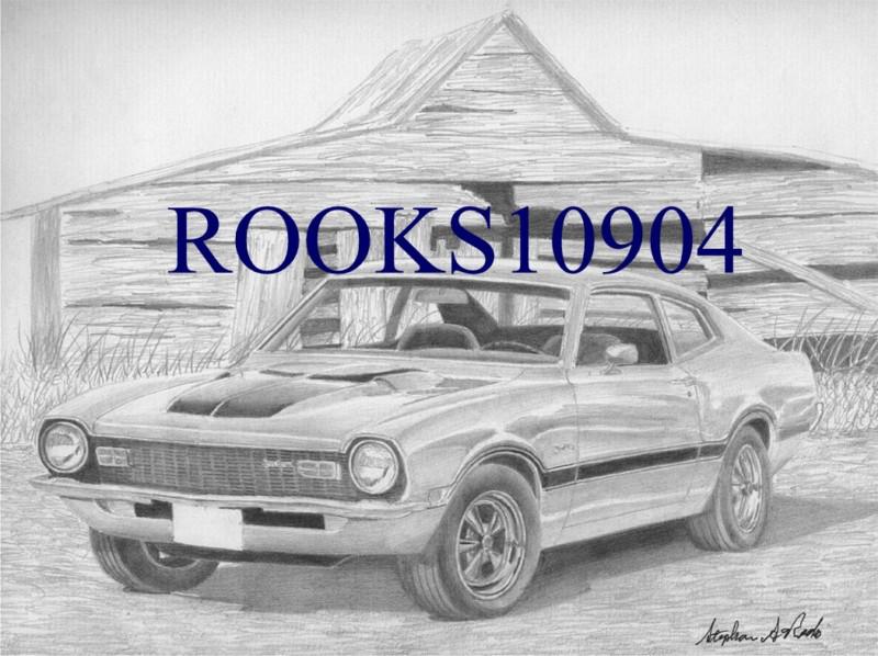 1972 ford maverick grabber classic car art print