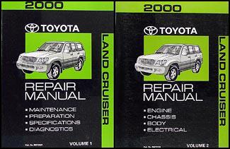 New 2000 toyota land cruiser repair shop manual original set service books 2 vol