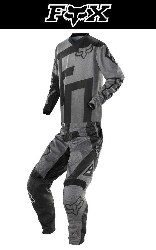 Fox racing hc jersey & 180 pant capital black grey combo kit dirtbike mx 2014