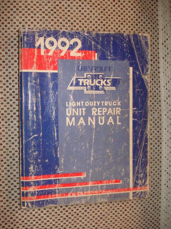 1992 chevy truck shop service unit repair manual nr 