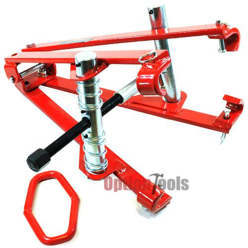 Single action tire strut coil spring press compressor work macpherson suspension