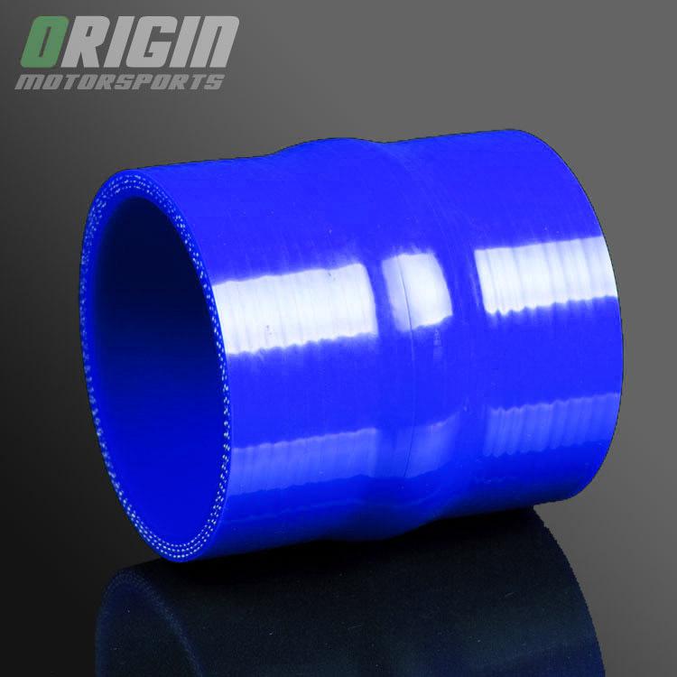 Blue 3" to 3" turbo intake piping silicone straight hump hose pipe coupler 76mm