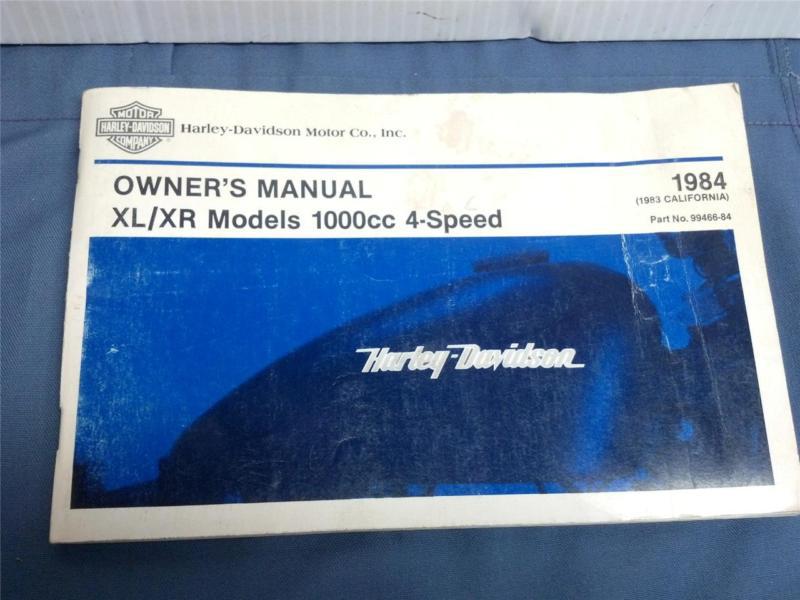 #7901 harley 99466-84 xl xr 1000 cc 4 speed sportster sporty race owner manual