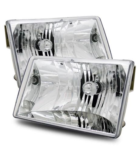 93-98 jeep grand cherokee aftermarket clear chrome crystal headlights lamps usa