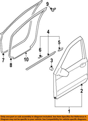 Hyundai oem 760033k010 front door-door shell