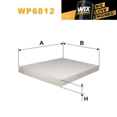 1x wix pollen filter wp6812 - eqv to fram cf5663