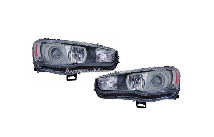 Driver & passenger side replacement headlights 8-11 mitsubishi lancer