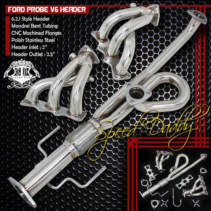 6-2-1 racing manifold header/exhaust 93-97 ford probe gt/mazda mx6 mx-6 2.5l v6