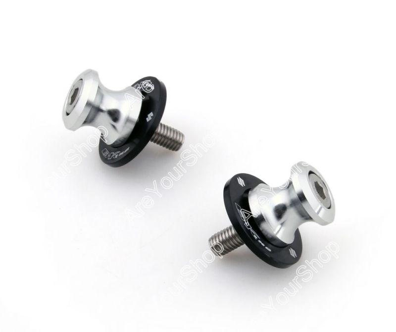 8mm swingarm sliders spools suzuki b-king bking all year 2008-2012 silver