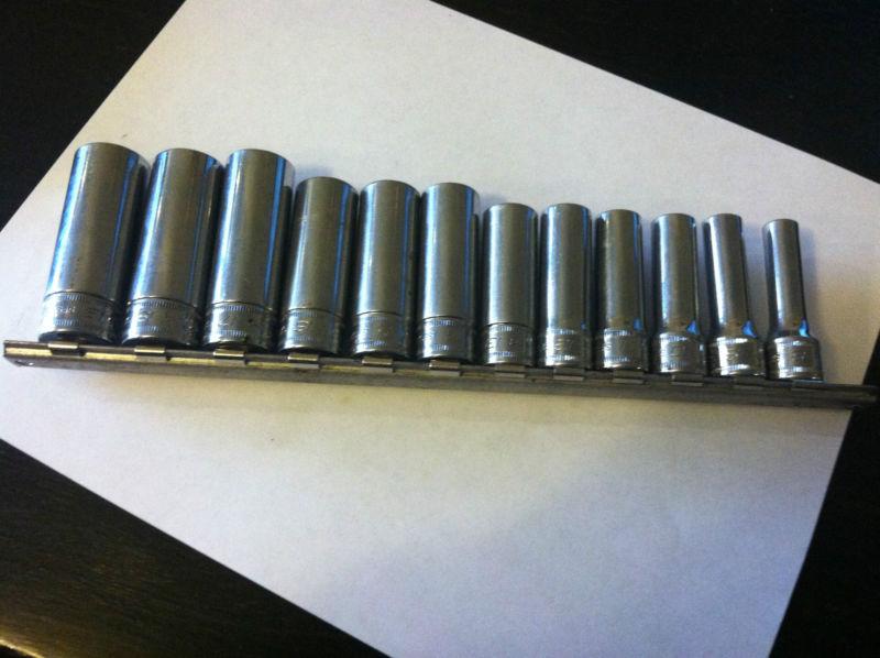 Snap-on 3/8" deep 12pc metric 6pt socket set  8-19mm 212sfsmy 