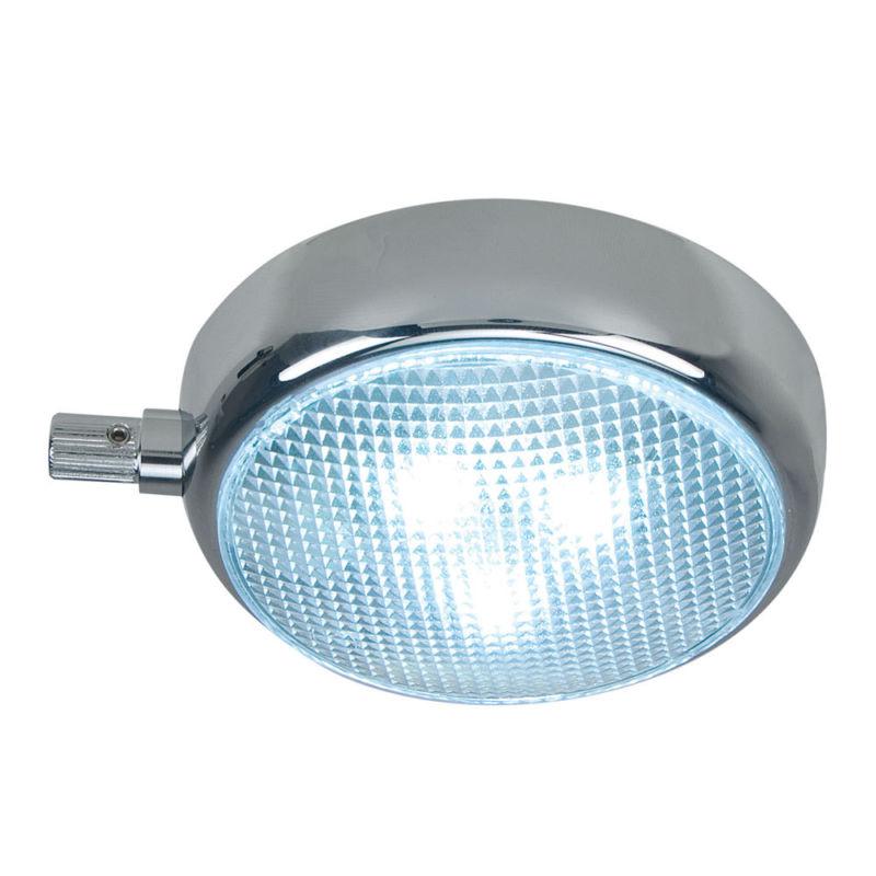 Perko round surface mount led dome light w/adjustable dimmer - chrome plated 135