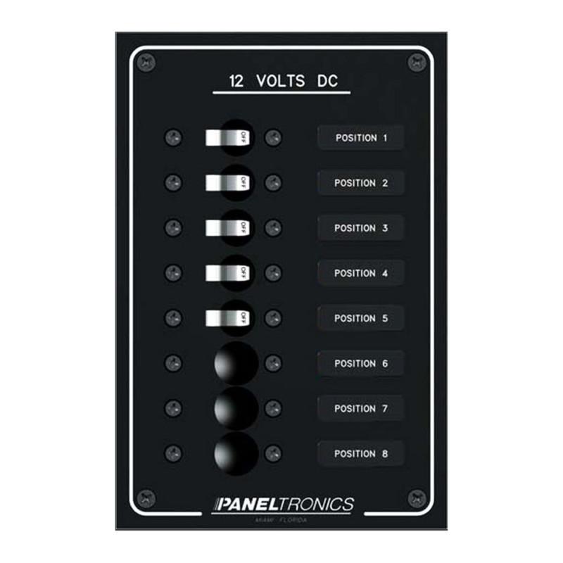 Paneltronics standard dc 8 position breaker panel w/led 9982204b