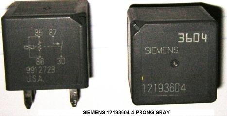 Siemens - relay - 12193604 3604 - gray - 4 prongs 