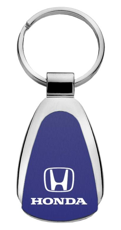 Honda blue blue tear drop metal key chain ring tag key fob logo lanyard