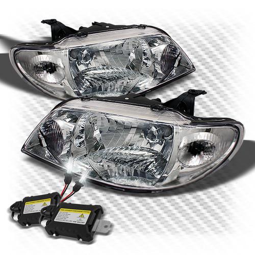 01-03 protégé replacment crystal headlights + 6k slim xenon hid kit combo set