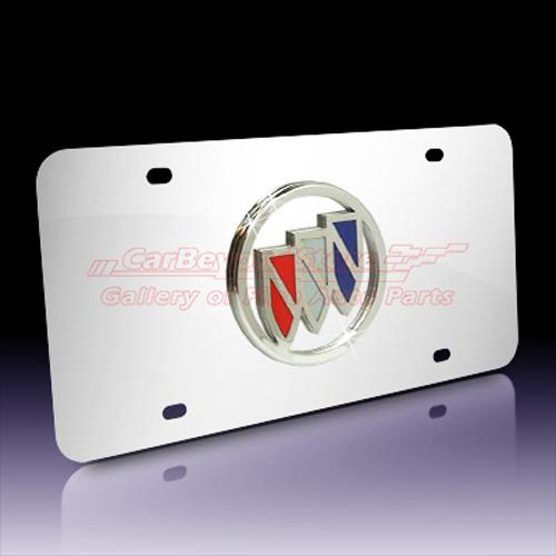 Buick 3d logo chrome stainless steel license plate, lifetime warranty made in us