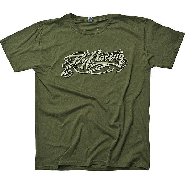 Fly racing custom t-shirt green (mens lg / large)