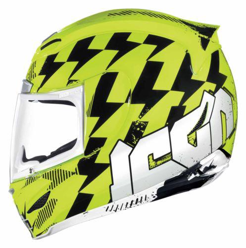 New icon airmada stack full-face adult helmet, hi-viz yellow/black, xs