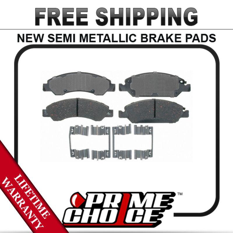 Front semi metallic disc brake pad kit full set with lifetime warranty