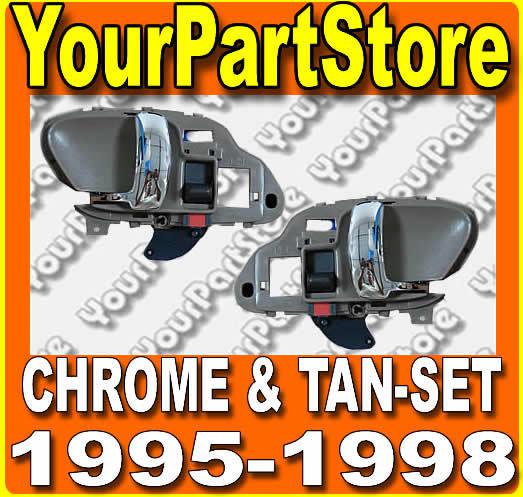 95 96 97 98 chevy gmc pickup truck inside inner interior door handles tan chrome