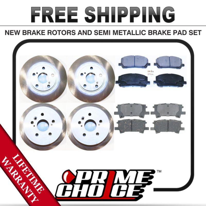 Front + rear kit (4) brake rotors & (8) brake pads with lifetime warranty