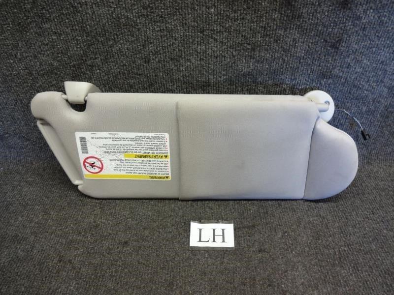 02 buick rendezvous cx lh left hand sun visor/shade cloth gray w/light & mirror