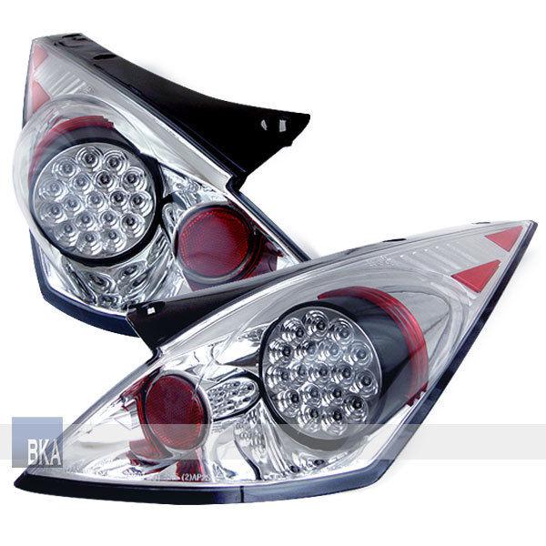 Chrome / clear lens led tail lights lamps for nissan 350z z33 03-05