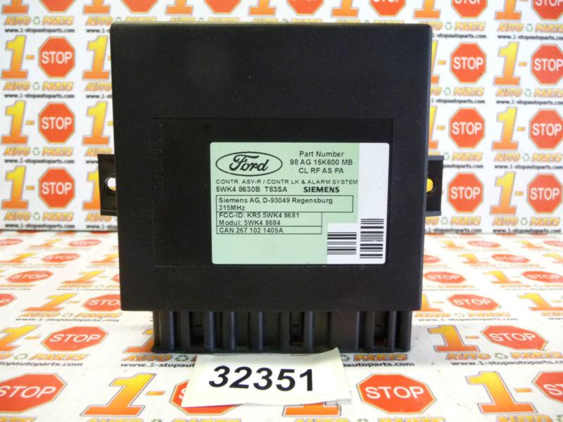 99 00 01 02 mercury cougar theft locking control module 98 ag 15k600 mb oem