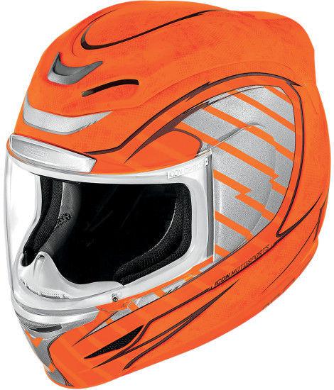 Icon airmada volare motorcycle helmet reflective hi viz orange 2xl xxl 2x