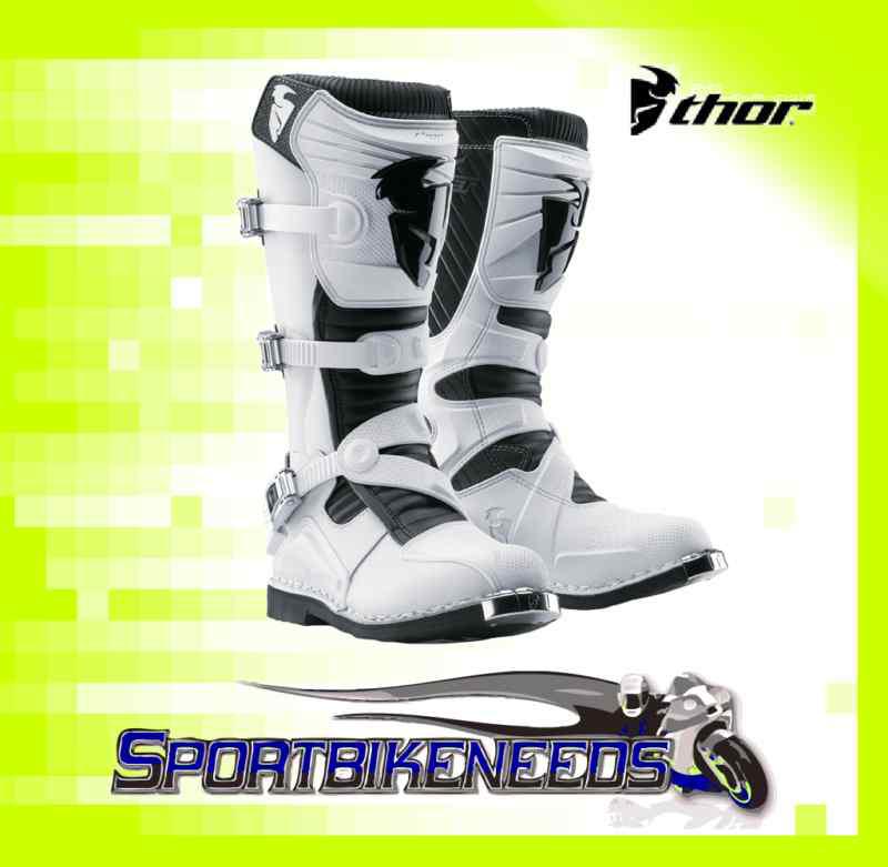 Thor 2012 ratchet boot white black motocross size 9