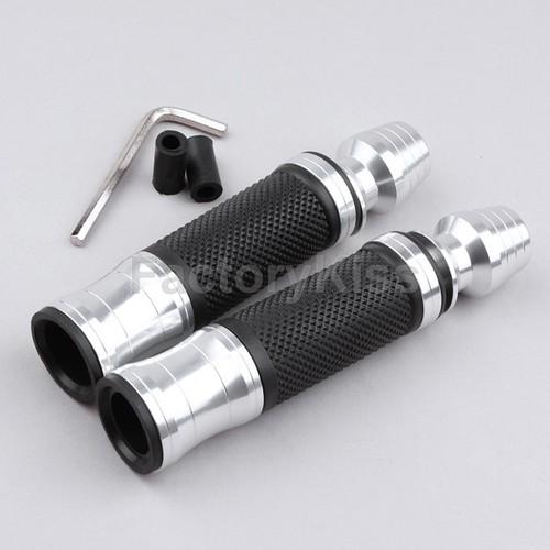 Gau motorcycle handlebar hand grips + sliders set 7/8" silver