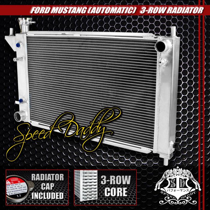 Tri core full aluminum race 3-row cooling radiator 94-95 ford mustang v8/v6 at a