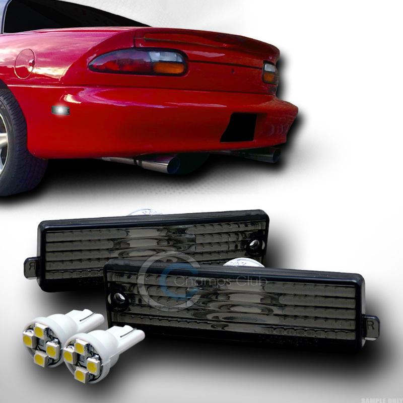 Depo smoke front/rear side marker light+4 smd led bulbs 93-02 camaro/98 firebird