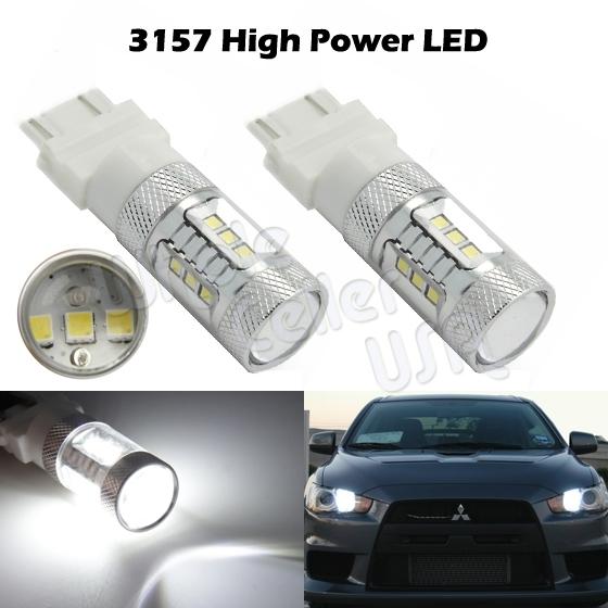 2x 15w white 3157 3156 high power samsung 2323 led bulbs daytime running light