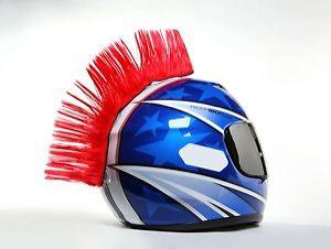 Hairy r’s helmet mohawk for motorcycle atv bmx motocross helmets red