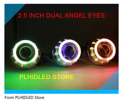 2.5 inch bi-xenon projector lens headlight dual angel eyes