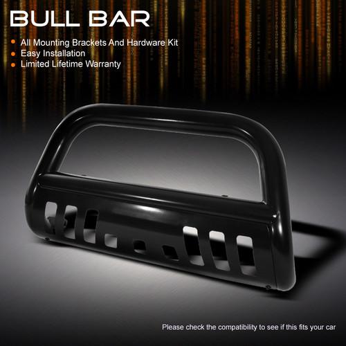 08-10 toyota highlander 3" black bull bar push grille guard kit w/skid plate