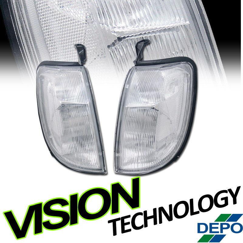 Depo 98-00 frontier 00-01 xterra chrome clear corner lights signal/park lamps