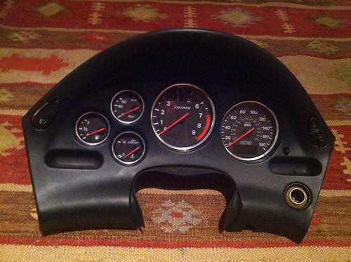 Jdm mazda rx7 fd3s fd rx-7 mt gauge cluster oem 13b !!! chrome ring low miles .