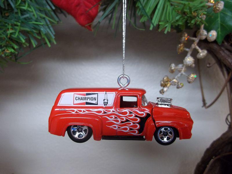  1956 ford panel christmas ornament champion plugs new custom crafted decoration