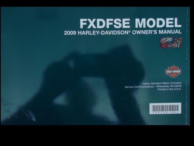 2009 harley davidson owners owner's manual fxdfse models 99739-09