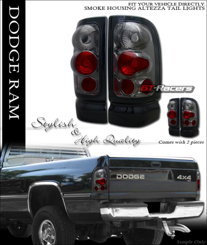 Smoke housing altezza tail lights lamps 1994-2002 dodge ram 1500 2500 truck cab